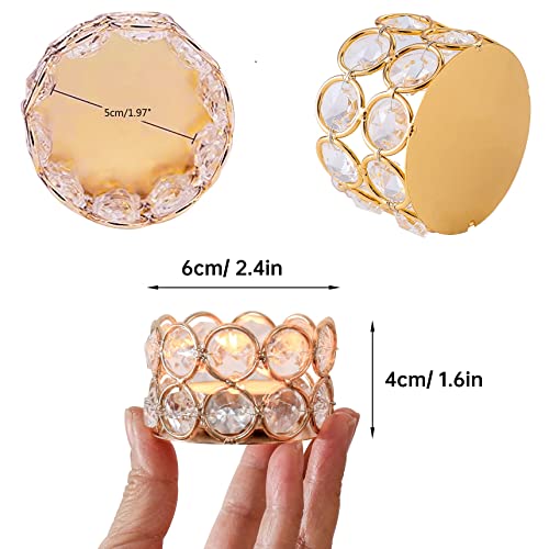 Pack of 20 Gold Crystal Tealight Candleholders - Candlestick Bowls Tea Lamp Candle Holders, Votive Candlestick Holders for Table Centerpieces, Diwali Decorations for Wedding Holiday Party Home Decor - color: Gold, size: 20 Pcs