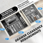 Simple Houseware Expandable Kitchen Drawer Flatware Organizer, Black/Gray - color: Black/Gray