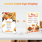 Acrylic Sign Holder 8.5x11, 10 Pack Clear Table Plastic Vertical Clear Double Sided Flyer Display, Picture Menu Stand Paper Holder Photo Sign Holder Suitable for Restaurants Office Store Show Fair - color: Vertical 10 Pack 8.5x11