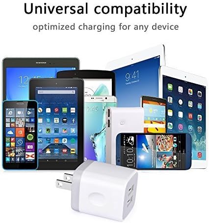 Wall Charger,USB Brick 3Pack 2.1A/5V Dual Port USB Plug Charger Cube Power Adapter Fast Charging Block for iPhone 17 16e 16 15 14 13 12 Pro Max 8 7 6 Plus 5S,iPad,Samsung Galaxy S8 S7 S6,Android Phone - color: White