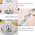 Pillar Candle Holders, Candle Holder for Pillar Candle, Candlesticks Holder for Coffee Dining Table,Wedding, Home Ceterpieces, Home Decor CH00XL - size: 3 crystal balls