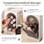 INVSSENE Stackable Makeup Organizer Countertop, Storage Perfume Skincare Cosmetic Lipstick Face Mask Makeup Brush Palettes, Ideal for Vanity Bathroom Counter - color: Coffee+White 3515