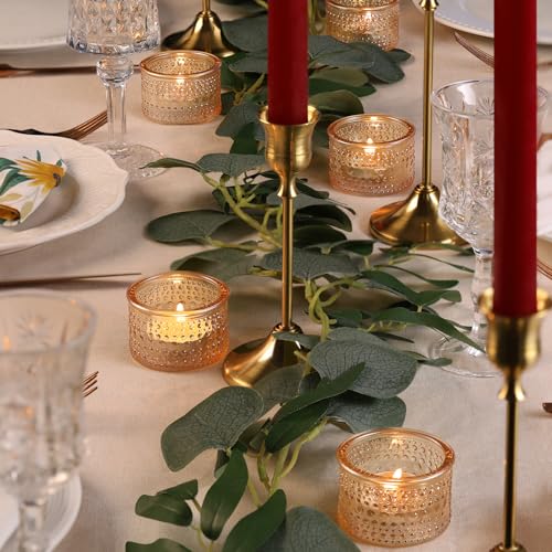 NITIME 30Pcs Gold Tealight Candle Holders, Votive Candle Holder for Wedding Decorations, Gold Glass Candle Holder forTable Centerpiece, Home and Party Decor - color: Gold