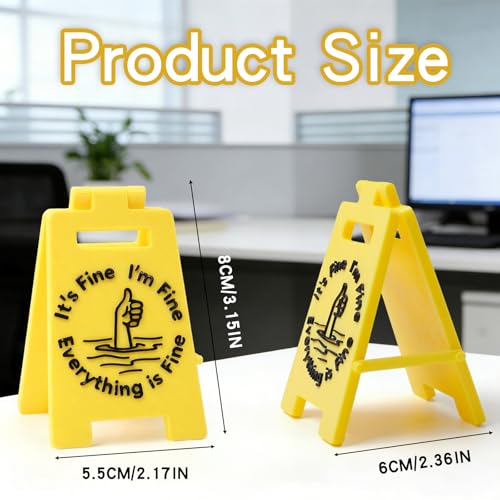 It's Fine I'm Fine Everything Is Fine 3D Printed Funny Office Desk Accessories, Workspace Stress Relief Desk Sign for Professionals, Coworkers, Home, Study, Relatable Mood Boosting Office Gift - color: It's Fine