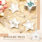 Shappy 12 Pcs Ceramic Jewelry Tray 4.5 in Ring Dish Bulk Decorative Trinket Dish for Bridal Christmas Birthdays Gifts - style: Star