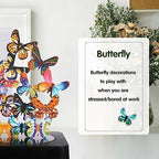 Desk Toys for Office for Adults Desktop Magnetic Butterflies Sculpture Desk Decorations for Women Office - size: Square Base