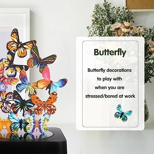 Desk Toys for Office for Adults Desktop Magnetic Butterflies Sculpture Desk Decorations for Women Office - size: Square Base