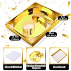 SiliFine 12" Charcuterie Number Shaped Mache with Clear Lid Fillable Sweets Serving Trays Paper Mache Cupcake Candy Box for 2025 Graduation Party Graduation Celebration(Gold,Number 6/9) - color: Gold, style: Number 6/9