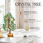 YATSKIA Green Aventurine Gemstone Tree Natural Stone Feng Shui Wire Bonsai Seven Chakra Jewelry Trees of Life Necklace Good Luck Handmade Prosperity Success Stones Gift Home Office Desk Shelves Décor - color: Green Aventurine (Golden Wire)