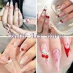 Laza 4pcs Silicone Nail Art Molds, Acrylic 3D Strawberry Bowknot Cherry Nail Charms Molds Clear Modeling Templates Fruit Pattern Nail Tools with Sculpture Pen for Salon Nail Design Resin Epoxy DIY - color: Cherry strawberry