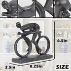Resin Bike Black Statues Sculptures - Home Decor Shelf Decor Inspirational Decorations Bicycle Enthusiasts Gifts Office Table Aesthetic Decor for Shelves Accents 8.25 * 2.5 * 6.5 Inch