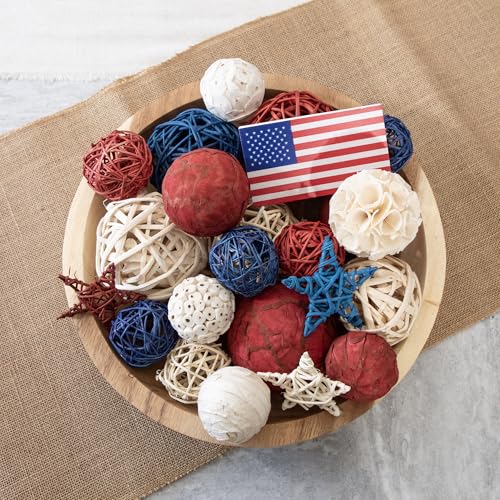 ANDALUCA American Flag Decorative 4th of July Vase Filler Bag with Orbs, Decorative Balls (Red, White & Blue) - color: Red, White & Blue