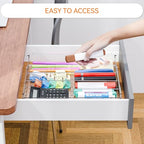 Yieach Expandable Desk Drawer Organizer Tray,1.8 Inch High Junk Drawer Organizer for Kitchen,Clear Shallow Office Drawer Organizers With 10 Compartments for Pencil,Pen,Office Supplies and Accessories - size: M-9.3 to 15.6x12.6x1.8 In