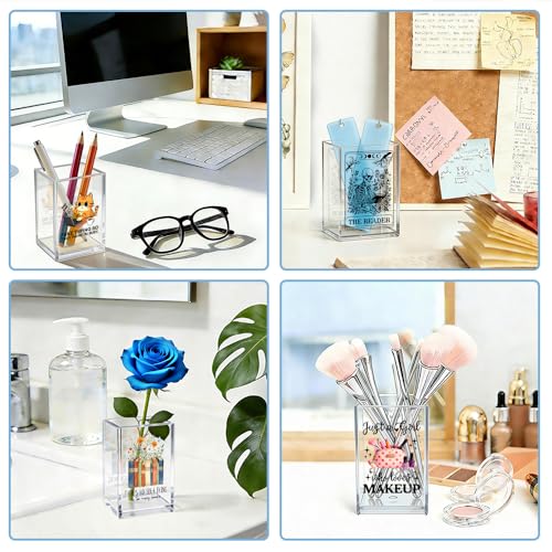 My Ducks Don't Even Know What A Row Is Acrylic Organizer Pencil Pen Holder, Cute Duck Makeup Brush Storage Organizer, Sarcastic Desk Accessories Holder Gifts for Coworker Work Bestie Friend - style: My Ducks