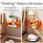Acrylic Floating Nightstand, Bedside Table, Nightstand Shelf Wall Mounted Bedside Shelf (Orange, Small) - color: Orange