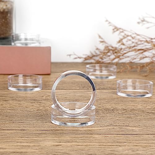 JUXYES Pack of 12 Clear Sphere Display Stand, Clear Sphere Holder Small Plastic Display Stands Round Display Easel Stands for Decorative Eggs, Crystal Balls, Marbles, Ball, Spheres, Collections