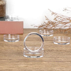 JUXYES Pack of 12 Clear Sphere Display Stand, Clear Sphere Holder Small Plastic Display Stands Round Display Easel Stands for Decorative Eggs, Crystal Balls, Marbles, Ball, Spheres, Collections
