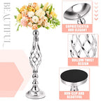 Rtteri 20 Pcs Metal Flower Arrangement Stand Wedding Flower Centerpieces Stand Elegant Metal Vase Candelabra Candle Holder for Wedding Reception Table Decor Party Hotel Home Decor (Silver)