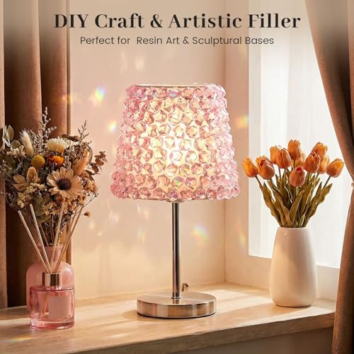 DomeStar 550PCS Bright Pink Vase Fillers, Small Acrylic Fake Ice Rocks Gems Crystals Diamonds for Table Centerpiece Fish Tank Table Scatter Photography Props Display (0.4 * 0.6) - color: Bright Pink
