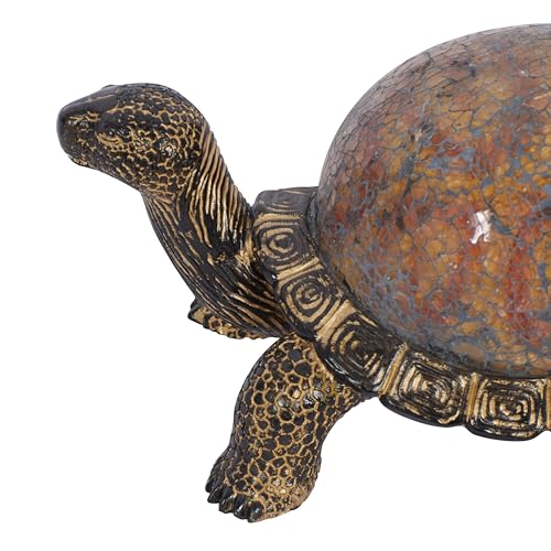 Deco 79 Polystone Turtle Decorative Sculpture Home Decor Statue, Accent Figurine 11" x 6" x 6", Brown
