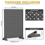 Ultrawall Pegboard Display Stand, Metal Tabletop Pegboard Display, Accessories Rack Organizer for Jewelry, Retail Stores, Craft Shows, 12"X16", 4pcs Black - size: 4Pack 12"X16"