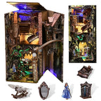 CCCDF Book Nook Kit, Booknook Kit with Dust Cover for Adult DIY Miniature House Kit 3D Wooden Puzzle Decorative Bookend Bookshelf Decor Gift for Women Teens (Alice Down The Rabbit Hole) - style: Alice Down The Rabbit Hole