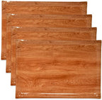Gift Boutique 10 Wood Trays Rustic Brown Wooden Look Rectangle Serving Platters 10.75" x 15.75" Heavy Duty Disposable Paper Cardboard Tray for Dessert