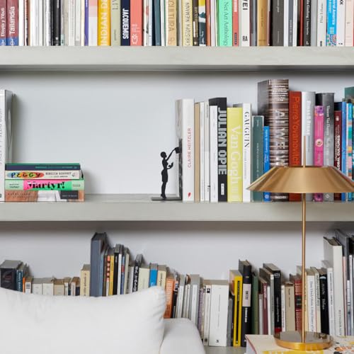 Balvi The Library Metal Bookend – Decorative and Functional Book Holder for Home and Office – Sturdy Black Design with Anti-Slip Bumpers – Ideal Gift for Book Lovers – Sujetalibros