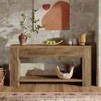 Tribesigns 70.9-Inch Console Tables for Entryway, Narrow Wooden Long Sofa Table Behind the Couch, Farmhouse Fluted Hallway Accent Table for for Living Room, Entrance, Foyer (Rustic Brown) - color: Rustic Brown