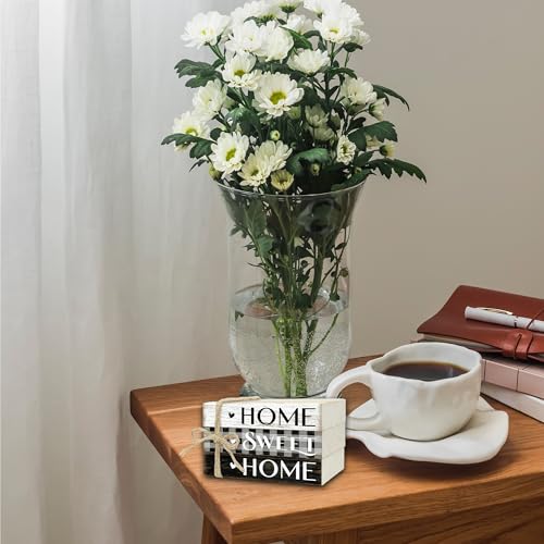 Mini Decorative Books For Home Decor, Small Wood Book Stack For Table Decor, Home Decor Book For Living Room Mantel, Farmhouse Stacked Books Decorative（L38） - color: Plaid Sweet