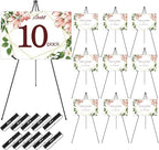AROIC 63 "Easel Stand for Display, 10 Pack Portable Foldable Metal Easel, Easels for Signs Wedding Logos,Arts, Painting,Adjustable Floor Easels with 10 Storage Bag - style: 10P