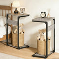 Small End Tables, Nightstand Set of 2, C Shaped Couch Side Table, Sofa TV Tray Table, Night Stand, Nightstands for Bedroom, Bedside, Living Room ET-YB-GYW2 - color: Greige
