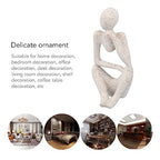 Abstract Thinker Statue | Synthetic Home Accent for Living Room/Office Desk/Bookshelf | Hollow Design Art Sculpture Collectible Present (Sandstone Left) - style: Sandstone Left