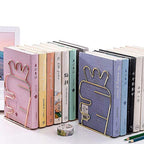 Creative Minimalist Style Bookends Metal Adjustable Books Holder Stand Book Rack Desk Bookend - Carrot, Gold - color: Carrot, Gold