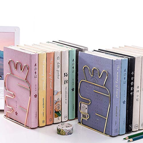 Creative Minimalist Style Bookends Metal Adjustable Books Holder Stand Book Rack Desk Bookend - Carrot, Rose Gold - color: Carrot, Rose Gold