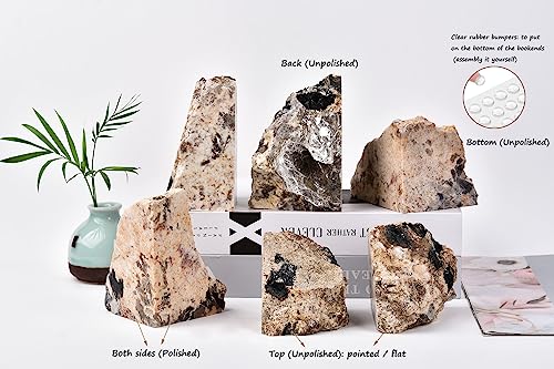 AMOYSTONE Extra-Large Black Tourmaline Bookends for Heavy Books, Non-Slip Base Design (1 Pair 6-8 LBS) - color: Gray, size: 6-8 Pounds