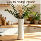 12 Inch White Vase Ceramic Flower Vase, Tall Vases for Pampas Grass, Home Decor, Modern Textured Vases for Living Room Decorations,Table Centerpieces,Shelf,Farmhouse Small Ceramic Vase - style: Shape 9