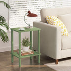TUTOTAK End Table, Side Table, Nightstand, 2-Tier Storage Shelf, Sofa Side Table for Small Space, Living Room, Bed Room Olive Green TB01BOG034 - color: Olive Green