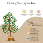 YATSKIA Green Aventurine Gemstone Tree Natural Stone Feng Shui Wire Bonsai Seven Chakra Jewelry Trees of Life Necklace Good Luck Handmade Prosperity Success Stones Gift Home Office Desk Shelves Décor - color: Green Aventurine (Golden Wire)