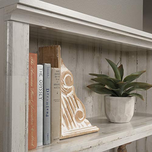 Sauder 5 Tier Book Shelf Wooden Bookcase Multipurpose Bookshelf for Home Office, Living Room, in White Plank - color: White Plank