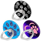 Bonoma Phone Ring Stand, 3 Pack Dog Paws 360 Degree Rotation Finger Grip Stand Holder Compatible with Smartphones and Tablets - color: Dog Paws