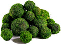 BYHER Moss Balls, 18 PCS Decorative Balls for Centerpiece Bowls - 6pcs 3.2" Natural Dried Balls+ 12pcs 2" Green Moss Balls Vase Bowl Filler (Set of 18) - size: Mix-Set of 18