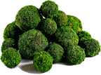 BYHER Moss Balls, 18 PCS Decorative Balls for Centerpiece Bowls - 6pcs 3.2" Natural Dried Balls+ 12pcs 2" Green Moss Balls Vase Bowl Filler (Set of 18) - size: Mix-Set of 18