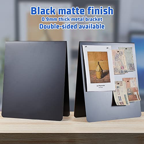 Leinuosen 1 Pcs 11 x 9 Inch Magnetic Bulletin Board Metal Magnet Board Magnet Display Stand for Tabletop Desktop Home Kitchen Office Decor (Black) - color: Black, size: 11 x 9 inch