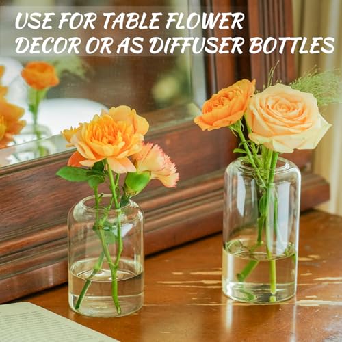 Glass Bud Vases Set of 9 - Clear Flower Vases for Centerpieces, Small Glass Vase Modern Bud Vase for Wedding Party Dining Table Centerpieces, Living Room Decorative, Home Decor - size: 9 Pcs Mixed Sizes (4, 5, 6.7 Inch)