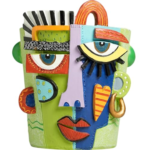 Picasso Face Planter Pots – Abstract Art Flower Vase with Facial Expressions, for Indoor Plant, Unique Planter Head Pot for Home Decor - size: Small
