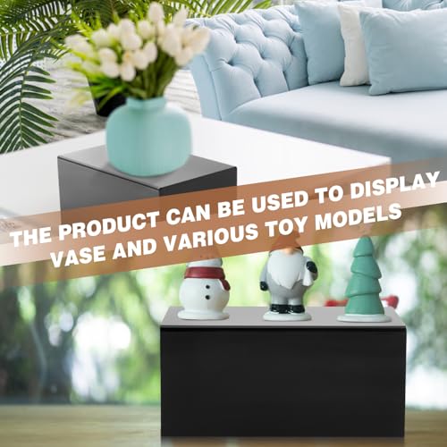 Chunful Black Acrylic Display Box Riser Trophy Base Acrylic Pedestal Stand Block Versatile Trophy Diorama Base and Storage for Photography Home Office Decor Showing (12" L X 7.75" W X 6" H) - size: 12" L X 7.75" W X 6" H