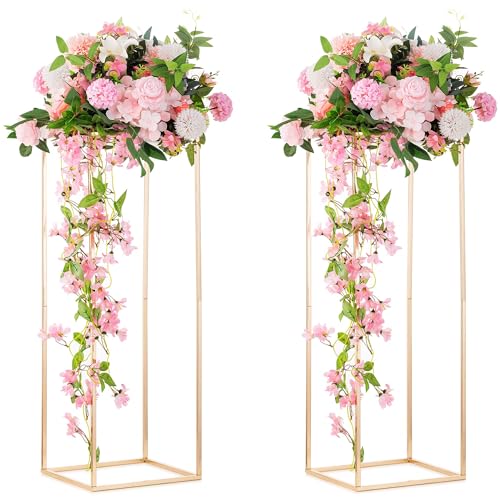 Gold Flower Stand for Table: 31.5” Tall Centerpiece Stand for Wedding Table Reception Floral Center Pieces with Home Decoration Party Event 2 PCS - size: 31.5 INCH-2PCS