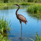 chisheen Outdoor Garden Crane Statues and Sculptures Metal Yard Art Statue for Garden Decoration Large Size - size: L-1PC