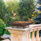 MIXXIDEA Ground Bird Feeder Tray 11x11 Inches, Metal Platform Mesh Seed Tray for Bird Feeders, Great Attracting Garden Yard Decoration for Wild Birds Squirrels Dove,1 Pack - size: 11x11 inches (1 pack)